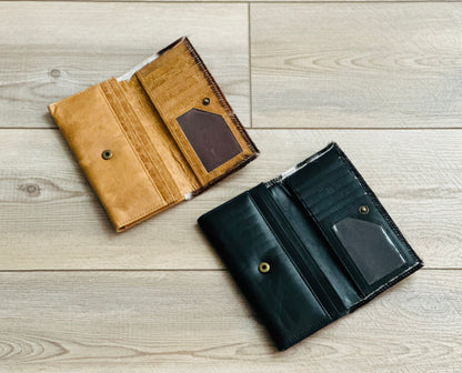Western Cowhide Leather Rodeo Snap Wallet for Women - Mila
