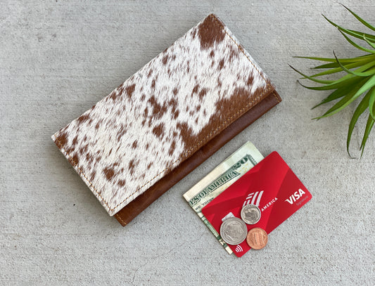 Western Cowhide Leather Rodeo Snap Wallet for Women - Mila