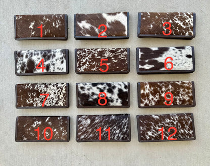 Cowhide Rodeo Western Slim Wallet for Women Brown Leather - Ivy