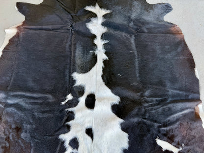 Small Cowhide Rug Black Tricolor Western Area Accent Rugs 5 x 4.5 ft