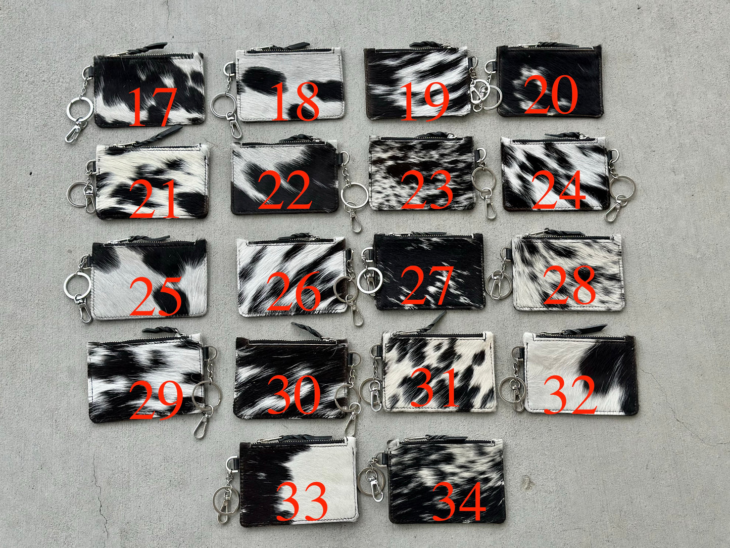 Cowhide Leather Western Wallet Card Holder Keychain Coin Purse in Black - Amal