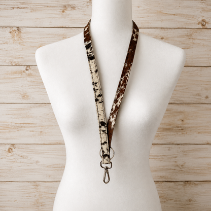 Cowhide Lanyard | Genuine Hair-On Cowhide Western ID Holder