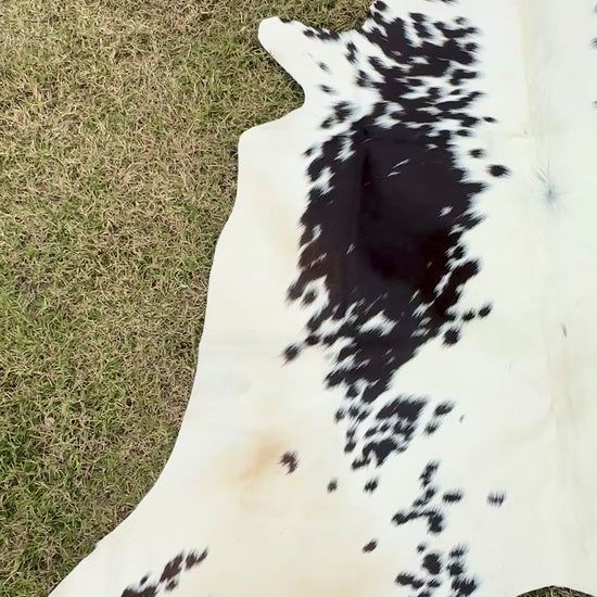 Small Cowhide Rug Black Brown Western Accent Rugs 5 x 4 ft